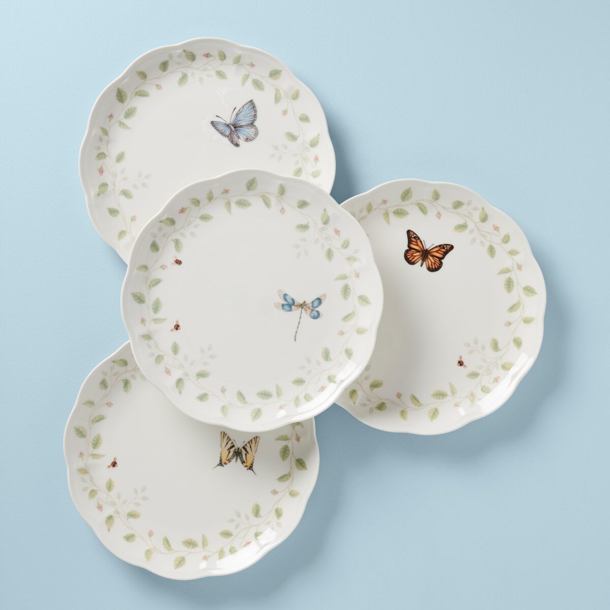 Vine Floral Dinner Plates - Set of 4